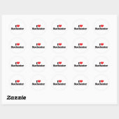 I Love Rochester Ronde Sticker (Vel)