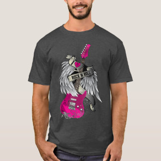 I Love Rock and Roll Guitar Angel Wings boy T-shirt