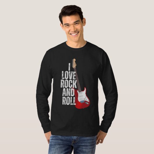 I Love Rock and Roll Guitar T-shirt (Voorkant volledig)