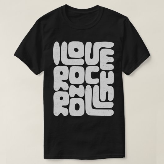 I Love Rock and Roll  Rock Tribute voor muziek T-shirt (Design voorkant)