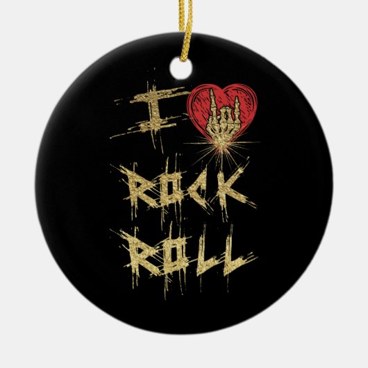 I Love Rock and Roll  Style Keramisch Ornament (Voorkant)