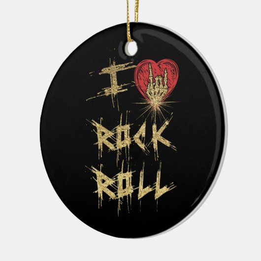 I Love Rock and Roll  Style Keramisch Ornament (Links)