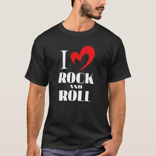 I Love Rock en Roll Music Valentijn T-shirt (Voorkant)