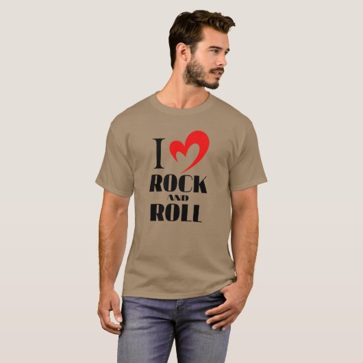 I Love Rock en Roll Music Valentijn T-shirt (Voorkant volledig)