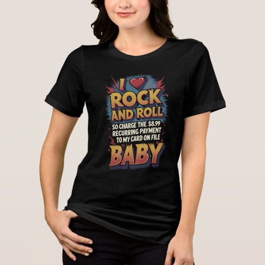 I Love Rock N Roll At Any Cost Tri-Blend Shirt (Voorkant)