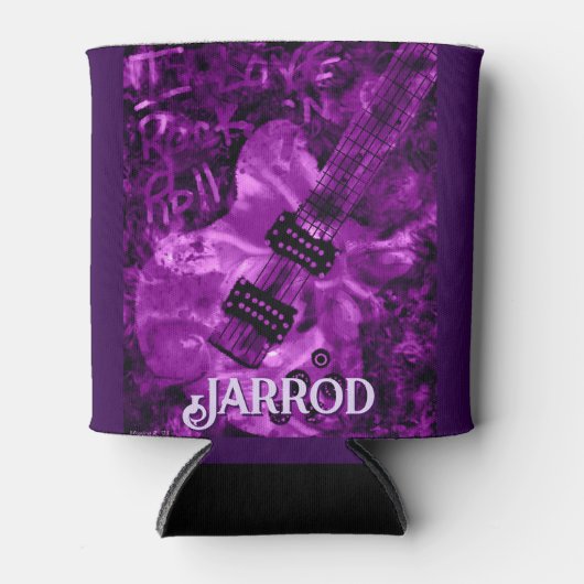 I Love Rock 'N Roll Electric Guitar Personalized Blikjeskoeler (Voorkant)