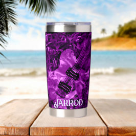 I Love Rock 'N Roll Electric Guitar Personalized Geïsoleerde Drinkbeker