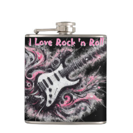 I Love Rock N Roll Electric Guitar Personalized Heupfles