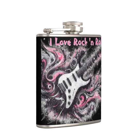 I Love Rock N Roll Electric Guitar Personalized Heupfles (Rechts)