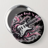 I Love Rock N Roll Electric Guitar Personalized Ronde Button 4,0 Cm (Voorkant /achterkant)