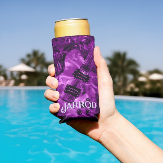 I Love Rock 'N Roll Electric Guitar Personalized Seltzer Blikjeskoeler (Insitu Zwembad)