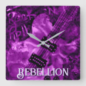 I Love Rock 'N Roll Electric Guitar Personalized Vierkante Klok (Voorkant)