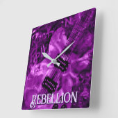 I Love Rock 'N Roll Electric Guitar Personalized Vierkante Klok (Hoek)