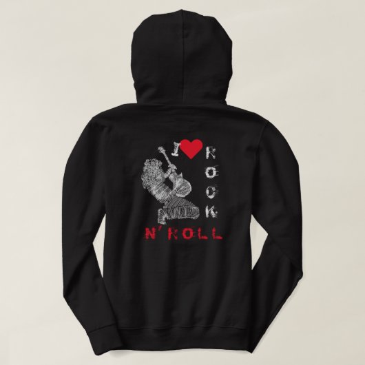 I Love Rock N' Roll - Guitar Player - Rock Party Hoodie (Design achterkant)