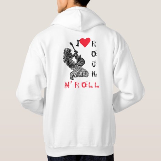 I Love Rock N' Roll Hoodie Guitar Player (Achterkant)