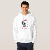 I Love Rock N' Roll Hoodie Guitar Player (Voorkant volledig)
