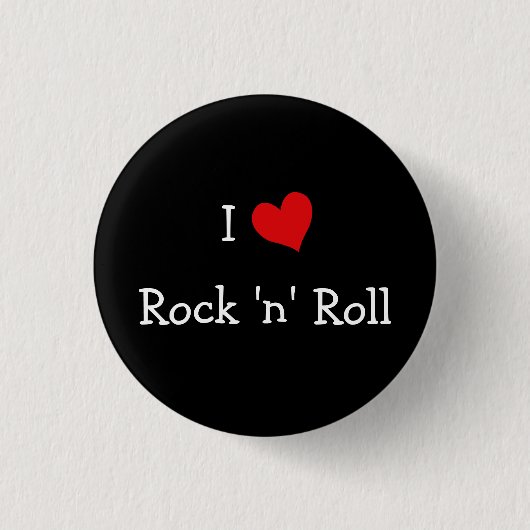 I Love Rock 'n' Roll Ronde Button 3,2 Cm (Voorkant)