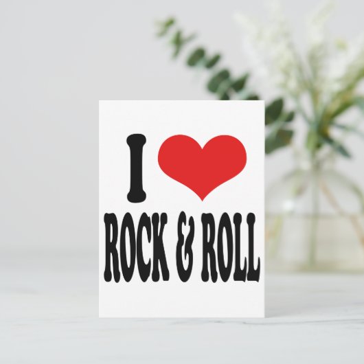 I Love Rock & Roll Briefkaart (Staand voorkant)