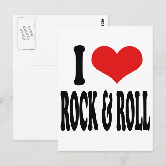 I Love Rock & Roll Briefkaart (Voorkant / Achterkant)