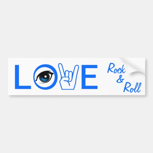 I Love Rock & Roll Bumpersticker (Voorkant)
