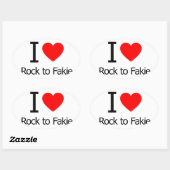 I Love Rock to Fakie Ovale Sticker (Vel)