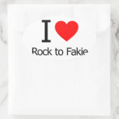I Love Rock to Fakie Ovale Sticker (Tas)