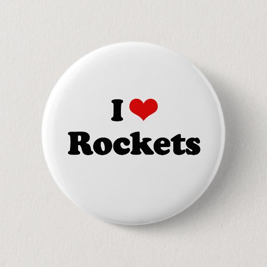 I Love Rockets Tshirt Ronde Button 5,7 Cm (Voorkant)