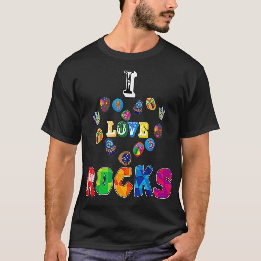 I Love Rocks  Painting Stone Hiding Hobby Gift Ide T-shirt (Voorkant)