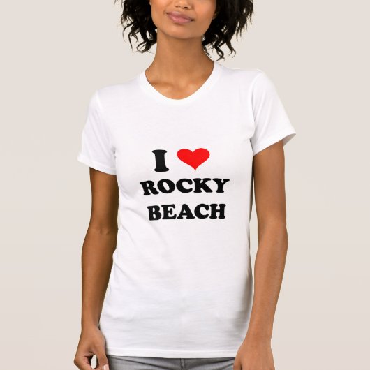 I Love Rocky Beach Rhode Island T-shirt (Voorkant)