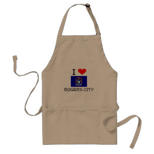 I Love Rogers City Michigan Standaard Schort