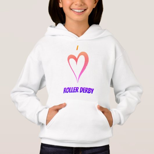 I Love Roller Derby - Kinder Pullover Hoodie (Voorkant)