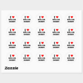 I Love Roller Derby Ronde Sticker (Vel)
