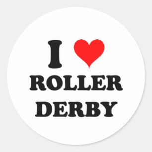 I Love Roller Derby Ronde Sticker