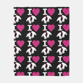 I Love Roller Skating Fleece Deken