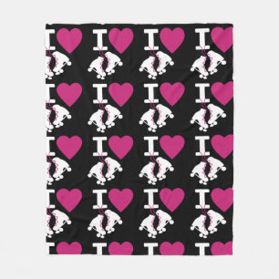 I Love Roller Skating Fleece Deken