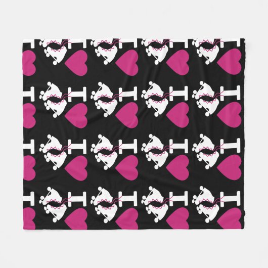 I Love Roller Skating Fleece Deken (Voorkant (Horizontaal))