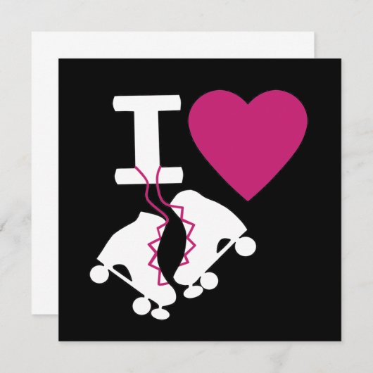 I Love Roller Skating Kaart (Voorkant / Achterkant)