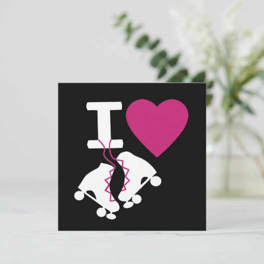 I Love Roller Skating Kaart (Staand voorkant)