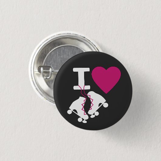 I Love Roller Skating Ronde Button 3,2 Cm (Voorkant /achterkant)