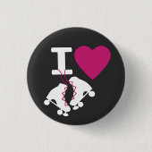 I Love Roller Skating Ronde Button 3,2 Cm (Voorkant)