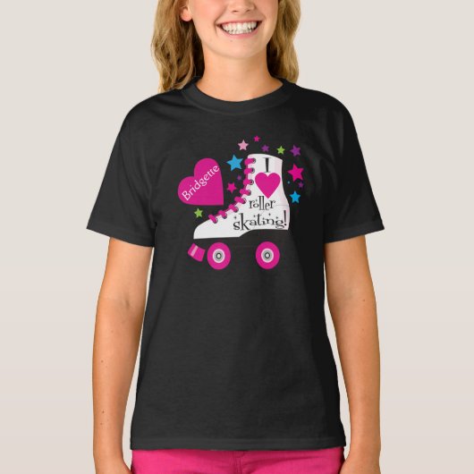 I Love Roller Skating T-Shirt - zwart (Voorkant)