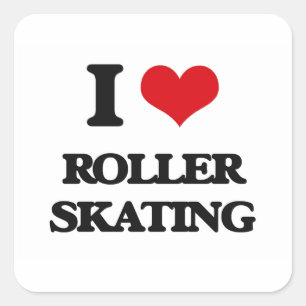 I Love Roller Skating Vierkante Sticker