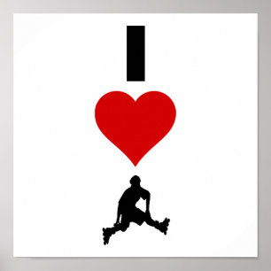 I Love Rollerblading (verticaal) Poster