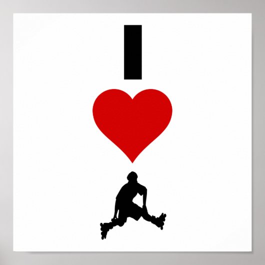 I Love Rollerblading (verticaal) Poster (Voorkant)