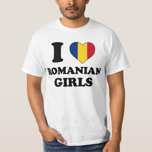 I love Romanian Girls T-shirt (Voorkant)