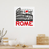 I Love Rome Italy Colosseum Travel Poster (Keuken)