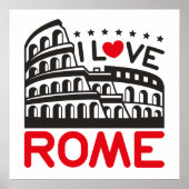 I Love Rome Italy Colosseum Travel Poster (Voorkant)