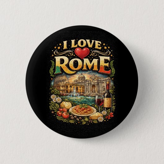 I Love Rome Ronde Button 5,7 Cm (Voorkant)