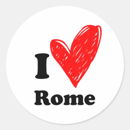 I love Rome Ronde Sticker (Voorkant)