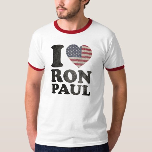I Love Ron Paul Patriotic T-shirt (Voorkant)